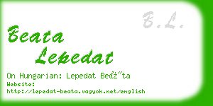 beata lepedat business card